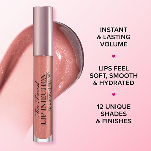 Too Faced Lip Injection Lip Plumper | Hydrating Lip Gloss for Fuller-Looking Lips | Original, Maximum Plump, Cooling Gloss & Plumping Click Formulas