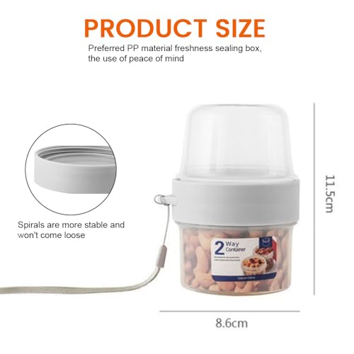 Double Layer Cereal and Milk Container - 36 oz Portable Storage