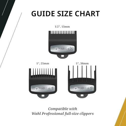 Wahl Professional Clipper Guard Set - 3 Premium Attachments, Model 03354-5001