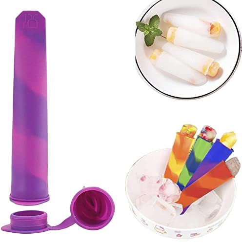 6pcs Reusable Silicone Popsicle Molds with Lids for DIY Treats