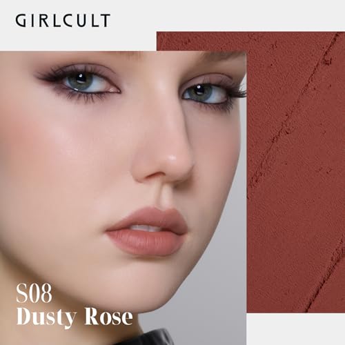GIRLCULT S08 Dusty Rose Matte Lipstick - Velvet Soft Finish