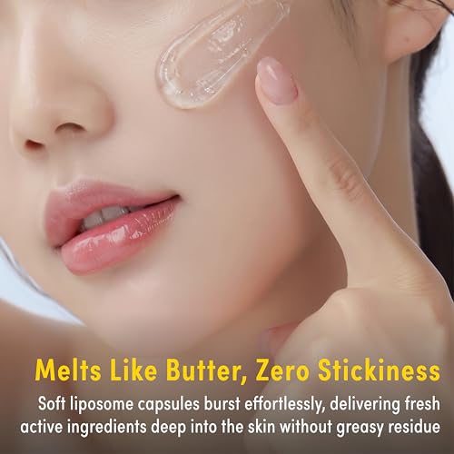 Kiss Glow Vita Capsule & Gel Face Moisturizer with Vitamin C & Niacinamide, Hydrating Korean Skincare, 1.94 oz