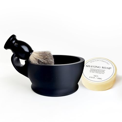 Purebadger Shaving Brush Set for Men - 3pcs Kit with Bowl & Soap