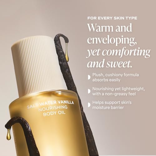 Saltair Body Oil - Luxurious Salt Water Vanilla After Shower and Bath Oil for Women and Men. Botanical, Non-Greasy, Well-Absorbing Moisturizer for Hydrating Dry Skin ? 4oz Bottle