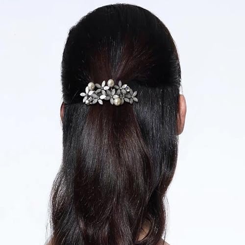Women Hair Barrettes French Style Hair Bow Clips for Girls - Set D, 2 Pcs