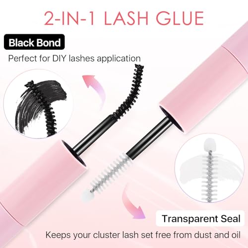 Latex-Free Eyelash Glue - Waterproof Cluster Bond & Seal