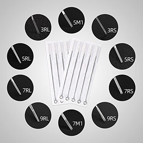JimKing Tattoo Needles Set #12 Mixed RL+RS+M1 - 100pcs Disposable Sterilized