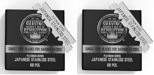 Shaving Revolution Single Edge Barber Razor Blades, 200 Count
