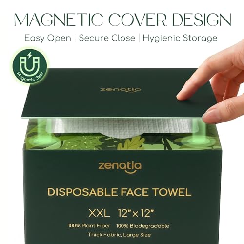 100 Count XXL Disposable Face Towels (2-Pack) - Super Soft & Versatile for Makeup Removal
