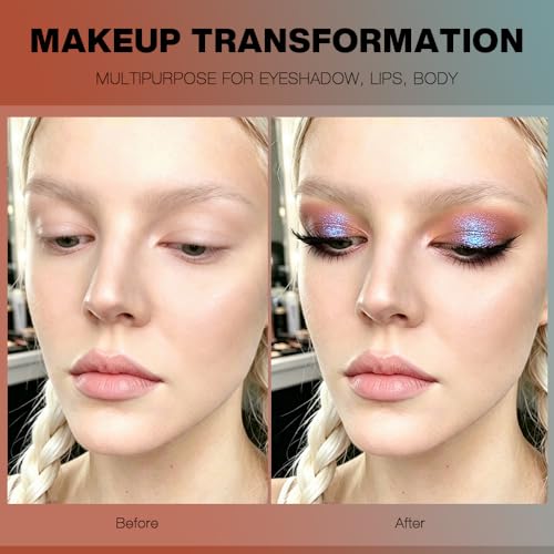 BEUSELF Unicorn Magic Purple Blue Glitter Eyeshadow - Duochrome, Long Lasting, Holographic, Multi-Use, #A29