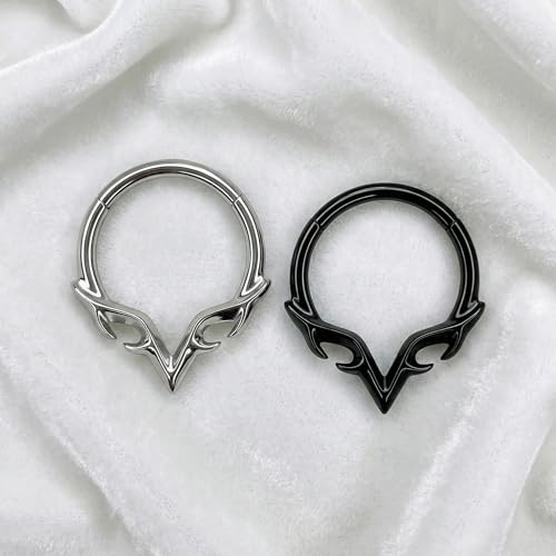 MissNity 16G Hinged Clicker Ring - 316L Steel, 10mm Silver for Septum, Daith, Cartilage