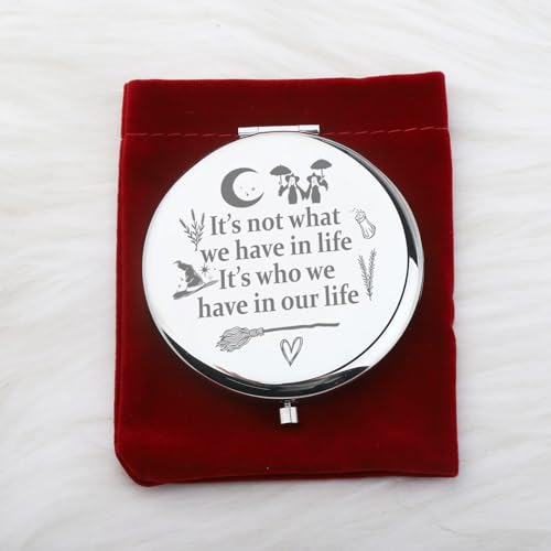 Witch Sister Stainless Steel Makeup Mirror - 2.5 Inch Pocket Mirror