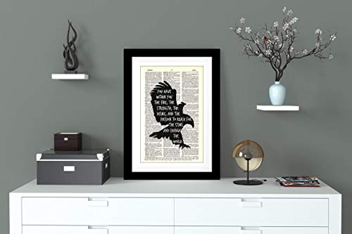 Inspirational Eagle Art Print on Vintage Dictionary Page