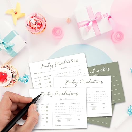 ISOVF Baby Shower Predictions and Advice Cards - 25 Pack, 5" x 7"