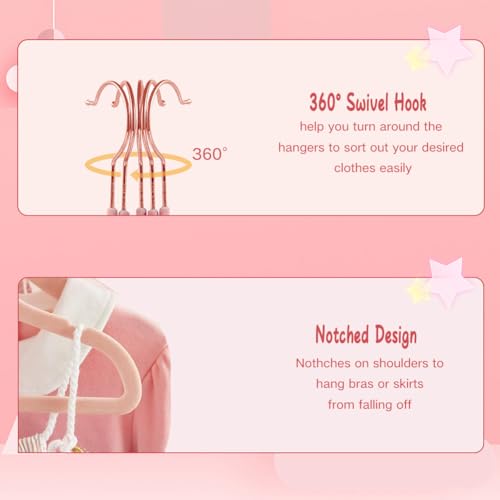 Stormix Baby Velvet Hangers - 16 Pack Non-Slip Space Saving 11'' Pink