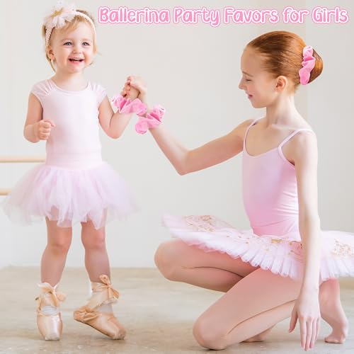 24-Pack Ballerina Party Favor Set: Velvet Scrunchies, Cards & Organza Bags