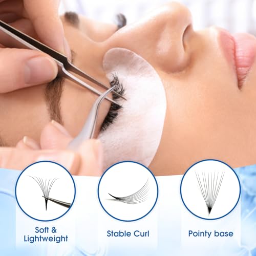 KISS ON 7D 0.07 CC Premade Lash Fans - 9mm Soft Volume Eyelash Extensions