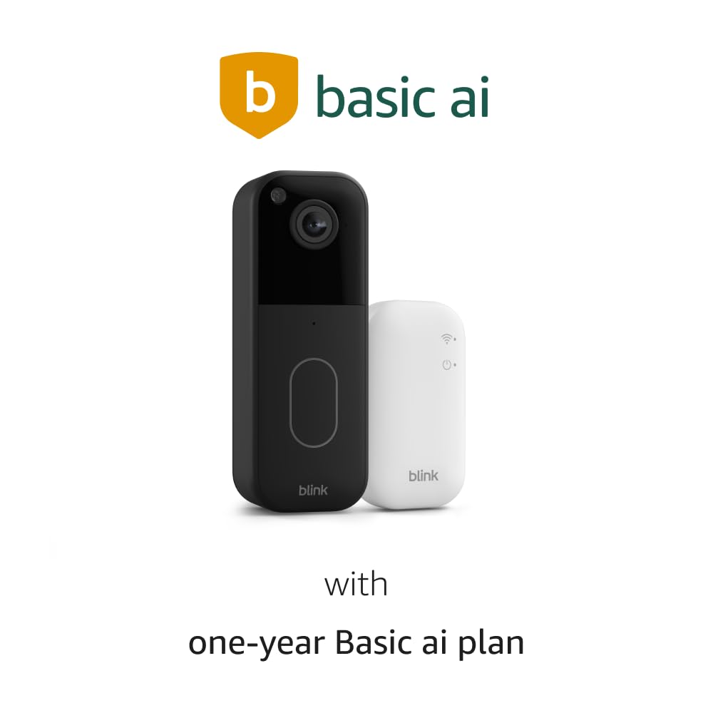 Blink Video Doorbell - HD View with Two-Year Battery Life | Easy Setup, Requires Sync Module (Black)