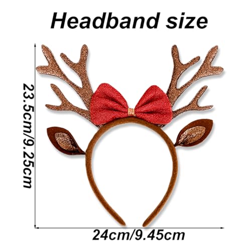 Brown Christmas Reindeer Headband - Antlers for Women