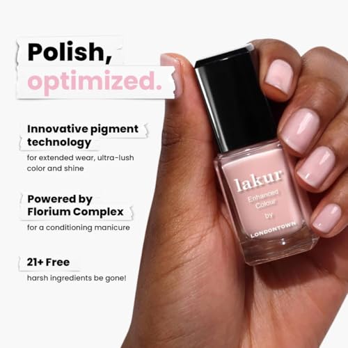 LONDONTOWN Lakur Nail Polish ? Pink & Purple Shades, Long-Lasting, Streak-Free, Chip-Resistant | 21+ Free Non-Toxic Vegan Nail Color, Strengthens & Hydrates Nails, 0.4 Fl Oz