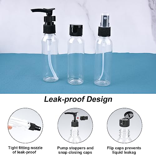 Cosywell Travel Size Bottles for Toiletries 13 Pack 2oz TSA Approved Toiletry Bottles Leak Proof Travel Kit for Women Men TSA Clear Toiletry Bag Shampoo Lotion Skincare Cosmetic Container