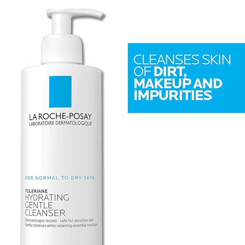 La Roche-Posay Toleriane Hydrating Facial Cleanser 13.52 Fl Oz – Gentle Daily Wash with Niacinamide & Ceramides for Sensitive Skin