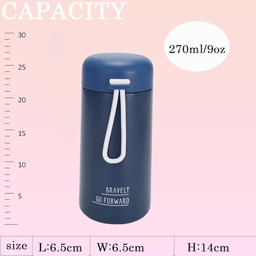 9oz Double Wall Insulated Water Bottle with Carry Handle - Dark Blue