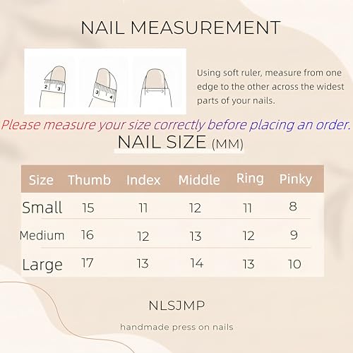 NLSJMP 3D Handmade False Nails Kit L/3010 - Waterproofer Almond Manicure with Starfish Design