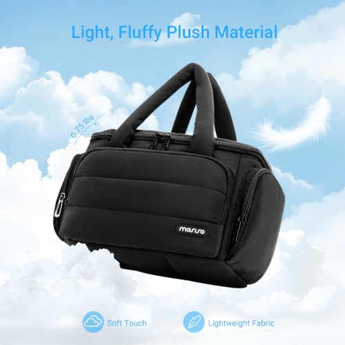 MOSISO Puffy Quilted Travel Toiletry Bag with 6 Compartments
