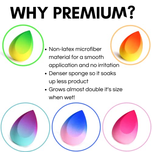 Dynec Pink Gradient Ombre Makeup Sponge, Premium Non-Latex Microfiber Blender