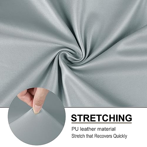 Waterproof Faux Leather Bar Stool Covers with Elastic Band - 2 Pcs