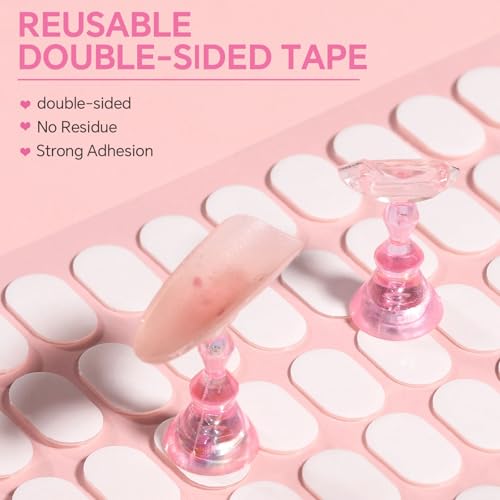 Magnetic Nail Stand Set with 10 Holders & 300 Sticky Tabs