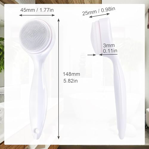 HINZIC 2-Pack White Silicone Facial Cleansing Brush for Deep Pore Cleaning
