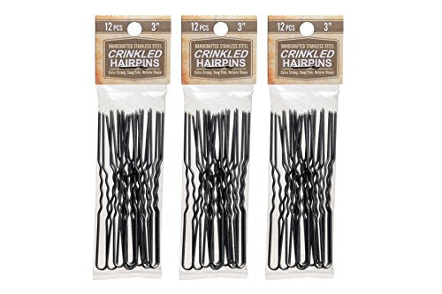 Amish Valley Heavy Duty Stainless Steel Hairpins 36 Pack - Silver, 3 Inch, Snag-Free, Handmade