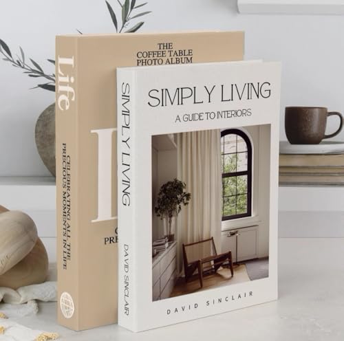 Minimalist Faux Books for Coffee Table Decor - 2 Pcs Set