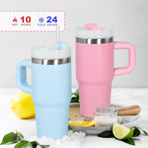 AGH 14oz Double-Wall Insulated Kids Tumbler with Handle - Khaki