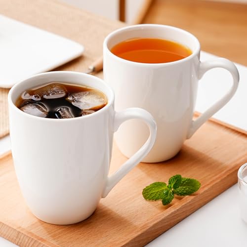 PARACITY 12 oz Ceramic Coffee Mug Set of 2 - Microwavable & Easy Clean