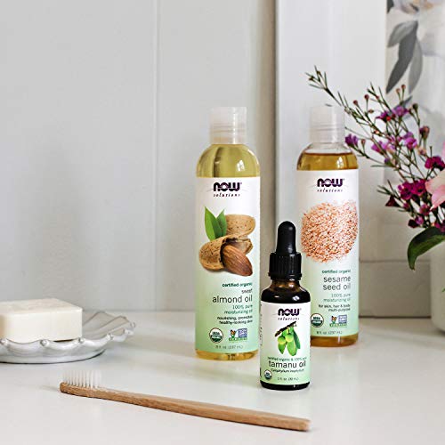 NOW Foods Organic Sesame Seed Oil - 100% Pure, 8 Fl Oz, Moisturizing Oil for Skin & Hair