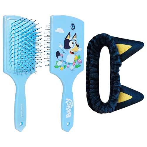 Bluey Kids Hair Brush & Spa Headband Set for Girls - Detangling & Styling