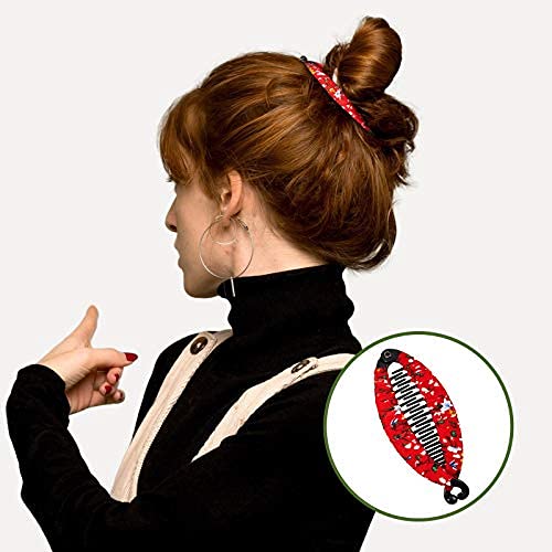 9-Piece Bohemia Style Floral Banana Hair Clips - Durable Fishtail Claw