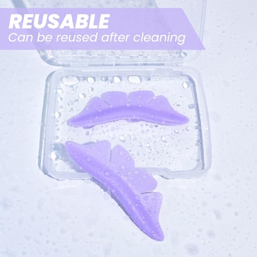 PERMANIA Purple Silicone Under Eye Pads & Lash Lift Rods, Reusable Eyelash Curler Tools