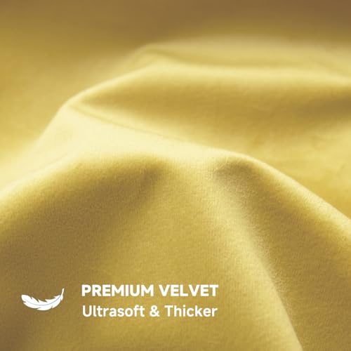 Yellow Velvet Throw Pillow Covers Set of 2 | 18x18 Inch Decorative Cushions