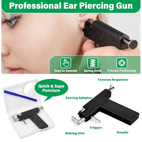 Professional Ear Piercing Gun Kit with Crystal Earrings | At Home Use