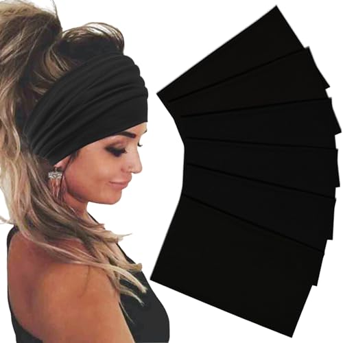 Sefiinh 6 Pack Wide Headbands for Women - Soft & Non-Slip Hair Bands