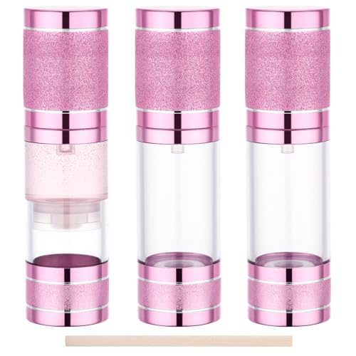 Segbeauty 3pcs Airless Lotion Dispenser Pump Bottles - 30ml Refillable Travel Containers for Skincare