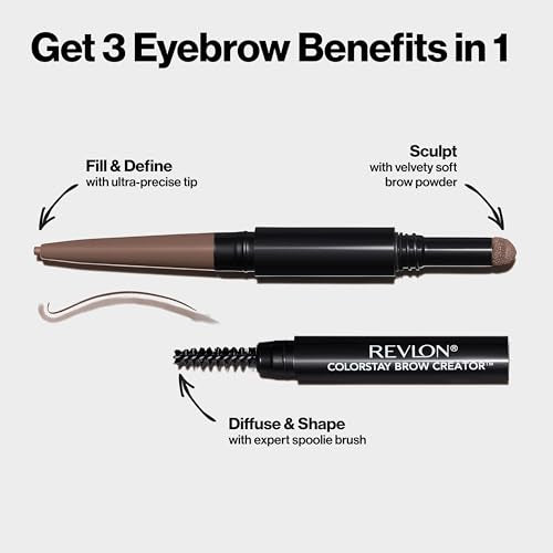 Revlon ColorStay Brow Creator 600 Blonde - 2-in-1 Waterproof Eyebrow Pencil & Powder
