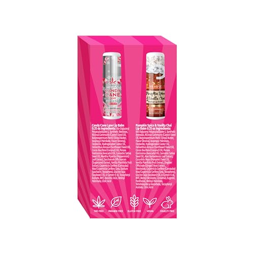 Hempz Fall Lip Balm Duo, Pumpkin Spice & Peppermint Candy, 2-Pack