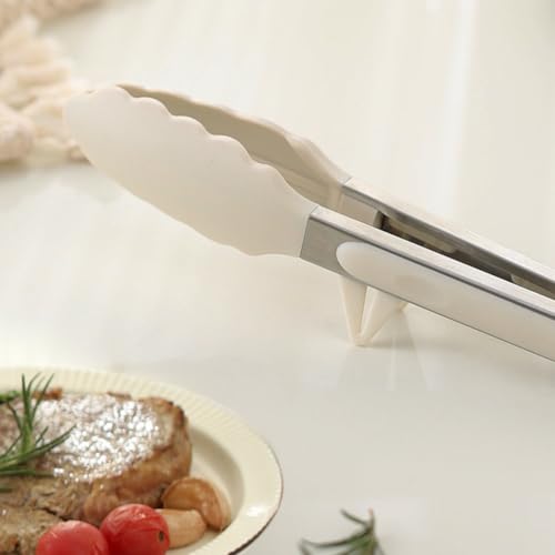 9-Inch Silicone Tongs Set with Kickstand - 3 Versatile Kitchen Utensils