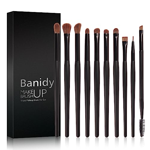 Banidy 10-Piece Eye Makeup Brush Set - Professional Quality with Soft Synthetic Hairs