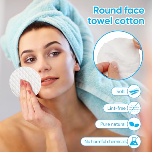 Cottonessence 120 Pack Premium 100% Cotton Makeup Remover Pads - Extra-Large, Soft, Lint-Free Facial Cotton Rounds for Sensitive Skin
